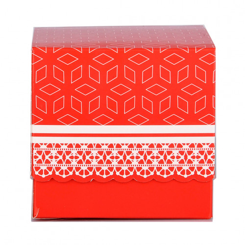 Подарункова коробка "з принтом червона"